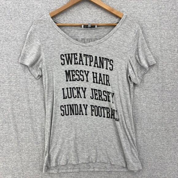 Twine & Stark Shirt Womens Medium Gray Tee Short Sleeve Football #Go Team - Picture 1 of 9